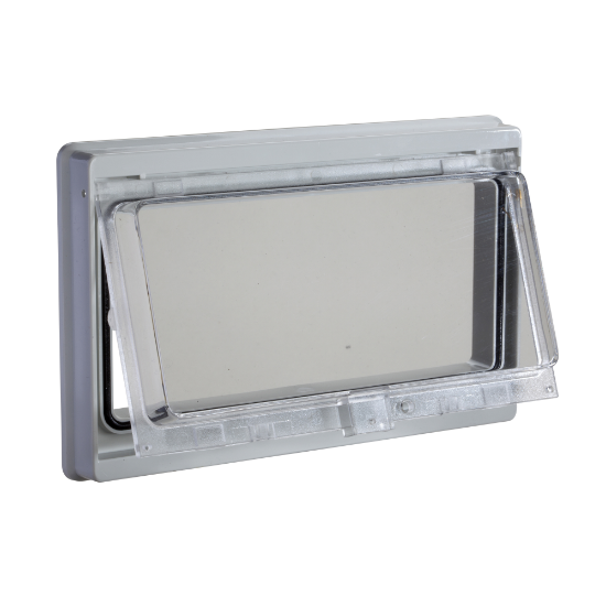 Imagem de Plastic window with hinged transparent cover. IP 55 L78xW180mm.