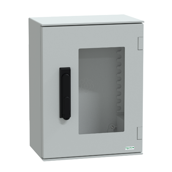 Imagem de wall-mounting encl. polyester monobloc IP66 430x330x200mm 3p.lock glazed door