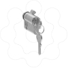 Imagem de barrel and key 1242E for retractable handle of 3 point lock PLM or PLD