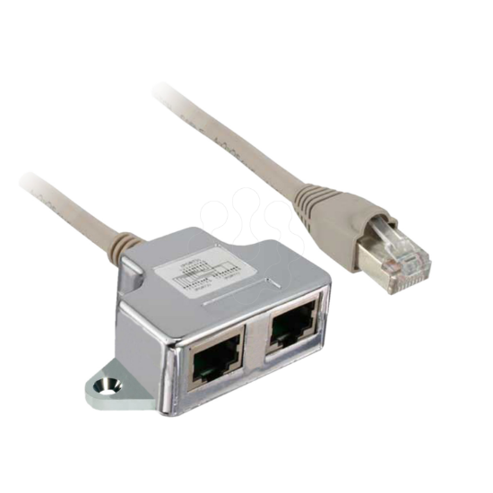 Imagem de Modbus derivacao T  com cabo integrado - 1 m - 1xRJ 45 macho e 2xRJ45 femea