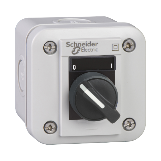 Imagem de Estacao de controlo xal-e - selector interruptor 2 posiciones - blanco - 1 no + 1 nc - o-i