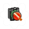 Imagem de Interruptor selector iluminado amarelo o 22 manipulo 2 posicoes - 24 v - 1no+1nc