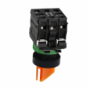 Imagem de Interruptor selector iluminado amarelo o 22 manipulo 2 posicoes - 24 v - 1no+1nc