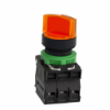 Imagem de Interruptor selector iluminado amarelo o 22 manipulo 2 posicoes - 24 v - 1no+1nc