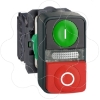 Imagem de Illuminated double headed push button plastic o22 1 cim een flush i + 1 luz piloto + 1 red projecting o 1 no + 1 nc