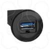 Imagem de Porta USB 3.0 montada em painel plastico O22 para tomada de interface USB tipo A