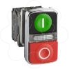 Imagem de Illuminated double headed push button metal o22 1 cim een flush i + 1 luz piloto + 1 red projecting o 1 no + 1 nc