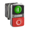 Imagem de Illuminated double headed push button metal o22 1 cim een flush i + 1 luz piloto + 1 red projecting o 1 no + 1 nc