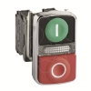 Imagem de Illuminated double headed push button metal o22 1 cim een flush i + 1 luz piloto + 1 red projecting o 1 no + 1 nc