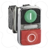Imagem de Illuminated double headed push button metal o22 1 cim een flush i + 1 luz piloto + 1 red projecting o 1 no + 1 nc