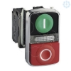 Imagem de Illuminated double headed push button metal o22 1 cim een flush i + 1 luz piloto + 1 red projecting o 1 no + 1 nc