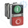 Imagem de Illuminated double headed push button metal o22 1 cim een flush i + 1 luz piloto + 1 red projecting o 1 no + 1 nc