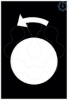 Imagem de Etiqueta plastica de sinalizacao para botoeira pendente 30x40mm preta "rotacionar para esquerda" velocidade lenta