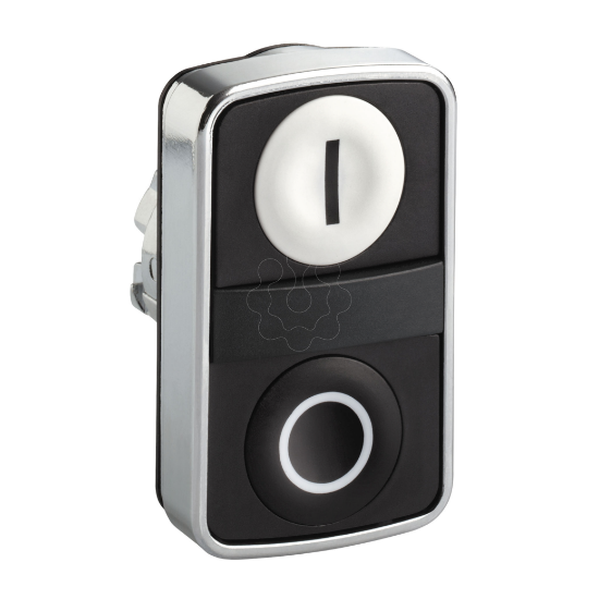 Imagem de Cabeca dupla de botao de pressao metal o22 1 branco flush marcado i + 1 preto flush marcado o