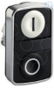 Imagem de Cabeca dupla de botao de pressao metal o22 1 branco flush marcado i + 1 preto flush marcado o