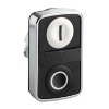 Imagem de Cabeca dupla de botao de pressao metal o22 1 branco flush marcado i + 1 preto flush marcado o
