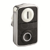 Imagem de Cabeca dupla de botao de pressao metal o22 1 branco flush marcado i + 1 preto flush marcado o