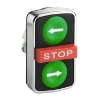 Imagem de green flush/red projecting/green flush triple-headed pushbutton O22 with marking