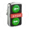 Imagem de green flush/red projecting/green flush triple-headed pushbutton O22 with marking