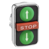 Imagem de green flush/red projecting/green flush triple-headed pushbutton O22 with marking