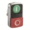 Imagem de Double headed push button head metal o22 1 cim een flush marked i + 1 red projecting marked o