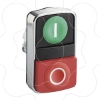 Imagem de Double headed push button head metal o22 1 cim een flush marked i + 1 red projecting marked o