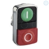 Imagem de Double headed push button head metal o22 1 cim een flush marked i + 1 red projecting marked o