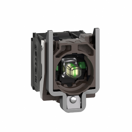 Imagem de Corpo completo/contato e bloco luminoso Harmony XB4 branco com corpo/colar de fixacao LED universal 110...120V 2NO