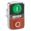 Imagem de Illuminated double headed push button head metal o22 marked 1 cim een flush i + 1 luz piloto + 1 red projecting o
