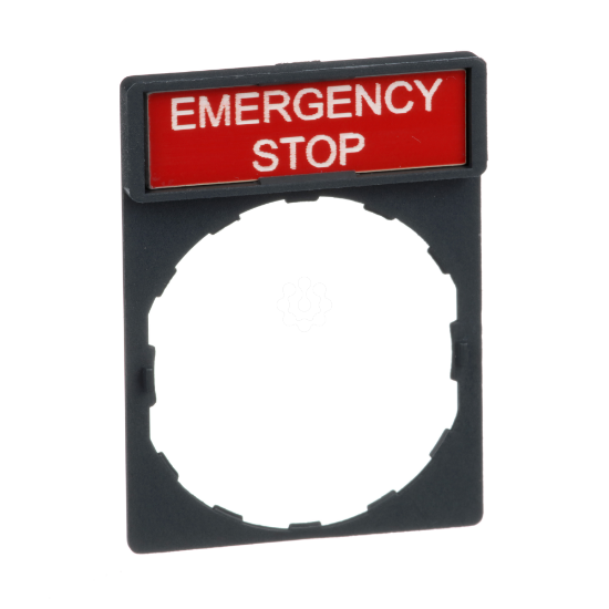 Imagem de Suporte 30 x 40 mm com legendaa 8 x 27 mm - emergencia  gency stop