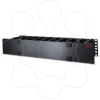 Imagem de Gestor de cabo horizontal 2U x 6 polegadas de profundidade com placa inferior de amarracao de cabo lado unico com cobertura