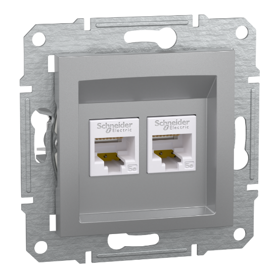 Imagem de Asfora - Tomada RJ45 dupla categoria 5e UTP - Aluminio