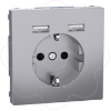 Imagem de D-Life - Tomada 2P+T + Carregador 2xUSB - 2.4A - 16A - Aco