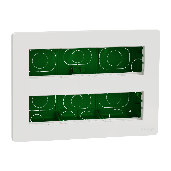 Imagem de Nova Unica System - Postos de trabalho - encastrar - modulos 2 x 8 - antibacteriano - Branco