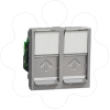 Imagem de Nova Unica - Tomada dupla RJ45 - cat.5 - UTP - Aluminio