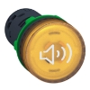 Imagem de Buzzer amarelo luminoso continuo ou intermitente 24v ac/dc