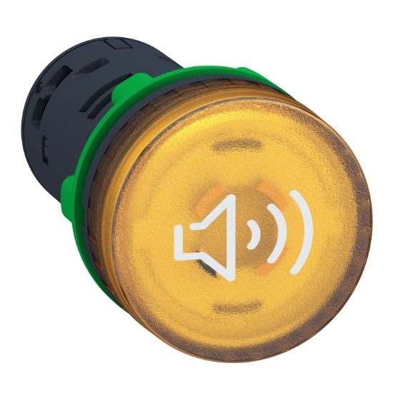 Imagem de Buzzer amarelo luminoso continuo ou intermitente 24v ac/dc