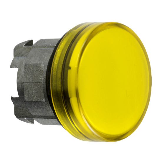 Imagem de yellow pilot light head O22 with plain lens for integral LED