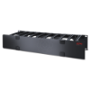 Imagem de Gestor de cabo horizontal 2U x 6 polegadas de profundidade lado unico com cobertura