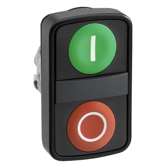 Imagem de Botao de pressao duplo verde-vermelho cabeca rs ip66 preto