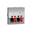 Imagem de New Unica - loudspeaker socket - 2 modules - aluminium