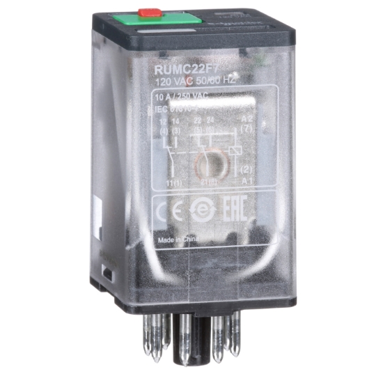 Imagem de Rele 2co 10a + botao  teste + led 120vac