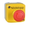 Imagem de Harmony XALD XALK Control station plastic yellow 1 red mushroom head push button O40 emergency stop turn to release 2 NC marked NODSTOPP