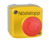 Imagem de Harmony XALD XALK Control station plastic yellow 1 red mushroom head push button O40 emergency stop turn to release 2 NC marked NODSTOPP
