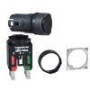 Imagem de Complete push button Harmony XB6 black flush pushbutton O 16 spring return 1NO+1NC unmarked