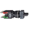 Imagem de Complete selector switch Harmony XB6 black square O 16 3 position stay put 1NO+1NC