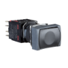 Imagem de Complete push button Harmony XB6 black rectangular flush pushbutton O 16 spring return 1NC unmarked