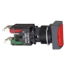 Imagem de Complete push button Harmony XB6 red rectangular flush pushbutton O 16 spring return 1NO+1NC unmarked