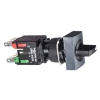 Imagem de Complete selector switch Harmony XB6 black rectangular O 16 3 position stay put 1NO+1NC