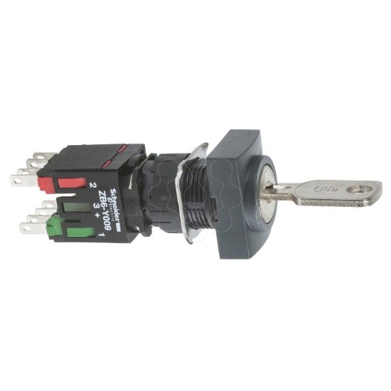Imagem de Complete selector switch Harmony XB6 black rectang O 16 2 position stay put 1NO+1NC 200